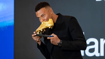 Kylian Mbappé with the European Golden Boot.