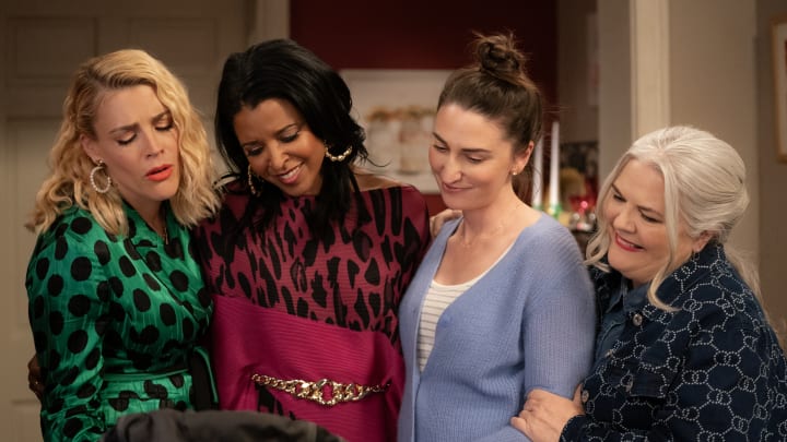 GIRLS5EVA. Busy Philipps as Summer, Renée Elise Goldsberry as Wickie, Sara Bareilles as Dawn and Paula Pell as Gloria