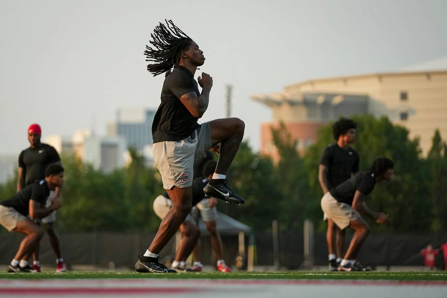 Jeremiah Smith works out in July.
