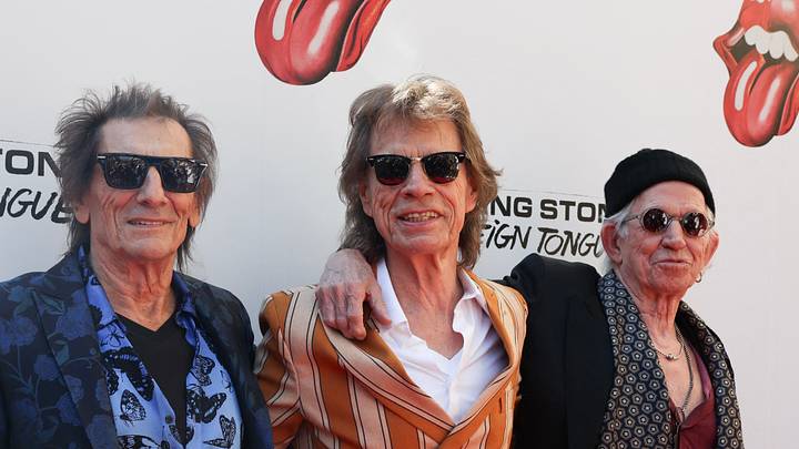 Rolling Stones stand for a portrait photo