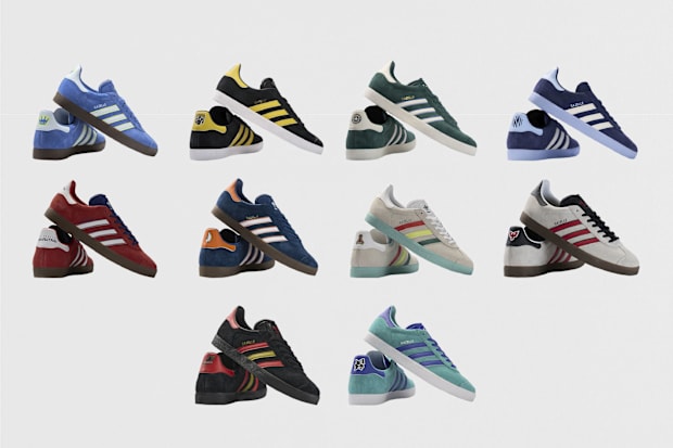 Ten adidas soccer shoes.