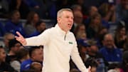 Jan 5, 2025; Memphis, Tennessee, USA;  North Texas Mean Green head coach Ross Hodge reacts against the Memphis Tigers during the first half at FedExForum. Mandatory Credit: Wesley Hale-Imagn Images
