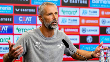 Marco Rose auf der Pressekonferenz nach dem Spiel