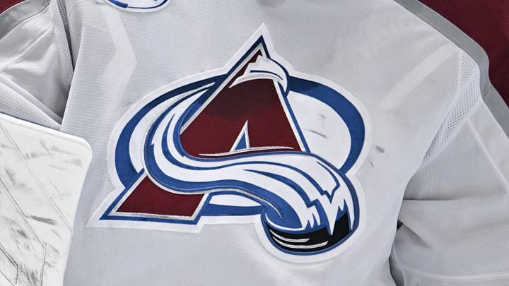 Apr 21, 2025; Dallas, Texas, USA; A view of the logo of Colorado Avalanche goaltender Mackenzie Blackwood (39) during the game between the Dallas Stars and the Colorado Avalanche in game two of the first round of the 2025 Stanley Cup Playoffs at American Airlines Center. Mandatory Credit: Jerome Miron-Imagn Images