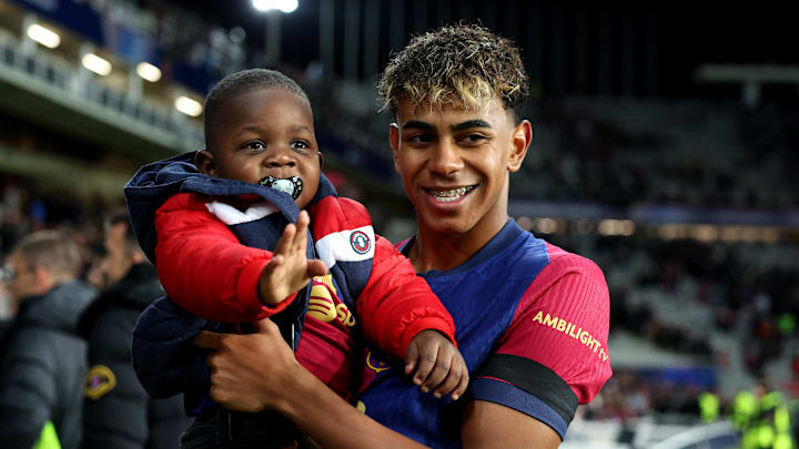 Lamine Yamal and his younger brother, Keyne. Lamine Yamal and his younger brother, Keyne.