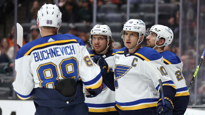 Pavel Buchnevich and the St. Louis Blues v Anaheim Ducks