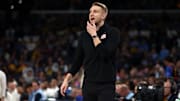 Apr 26, 2025; Memphis, Tennessee, USA; Memphis Grizzlies interim head coach Tuomas Iisalo reacts during the fourth quarter against the Oklahoma City Thunder during game four for the first round of the 2024 NBA Playoffs at FedExForum. Mandatory Credit: Petre Thomas-Imagn Images