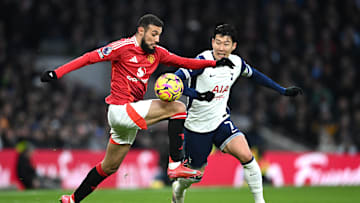 Noussair Mazraoui (l.) im Duell mit Heung-min Son