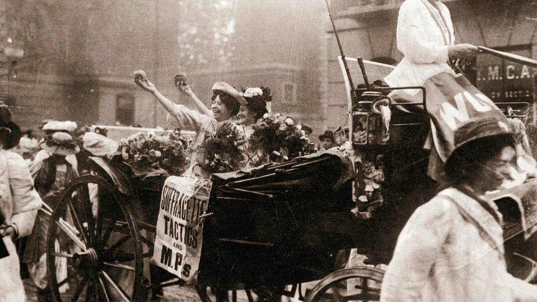 Two Suffragettes Celebrating Their Release From Holloway Prison London On 22 August 1908