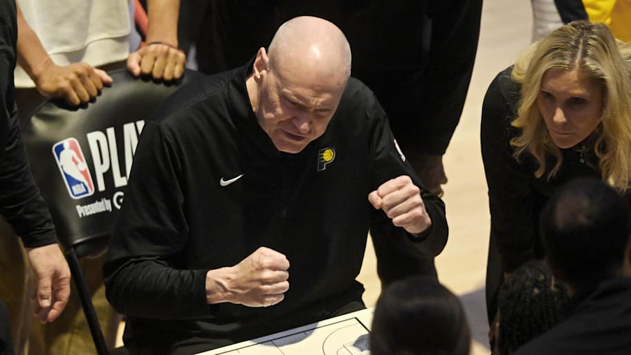 Indiana Pacers head coach Rick Carlisle reacts during a timeout against the Cleveland Cavaliers | David Richard-Imagn Images