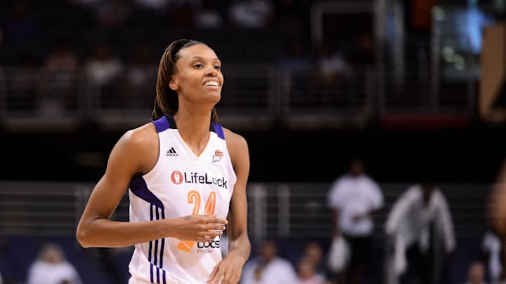 Sep 29, 2013; Phoenix, AZ, USA; Phoenix Mercury guard DeWanna Bonner (24) in action against the Minnesota Lynx at US Airways Center. The Lynx defeated the Mercury 72-65. Mandatory Credit: Jennifer Stewart-Imagn Images