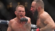 Belal Muhammad fights Jack Della Maddalena during UFC 315 at Bell Centre. 