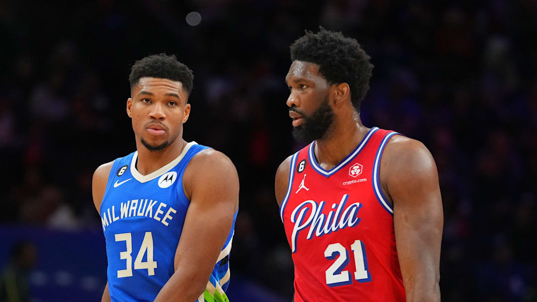Giannis Antetokounmpo, Milwaukee Bucks and Joel Embiid, Philadelphia 76ers