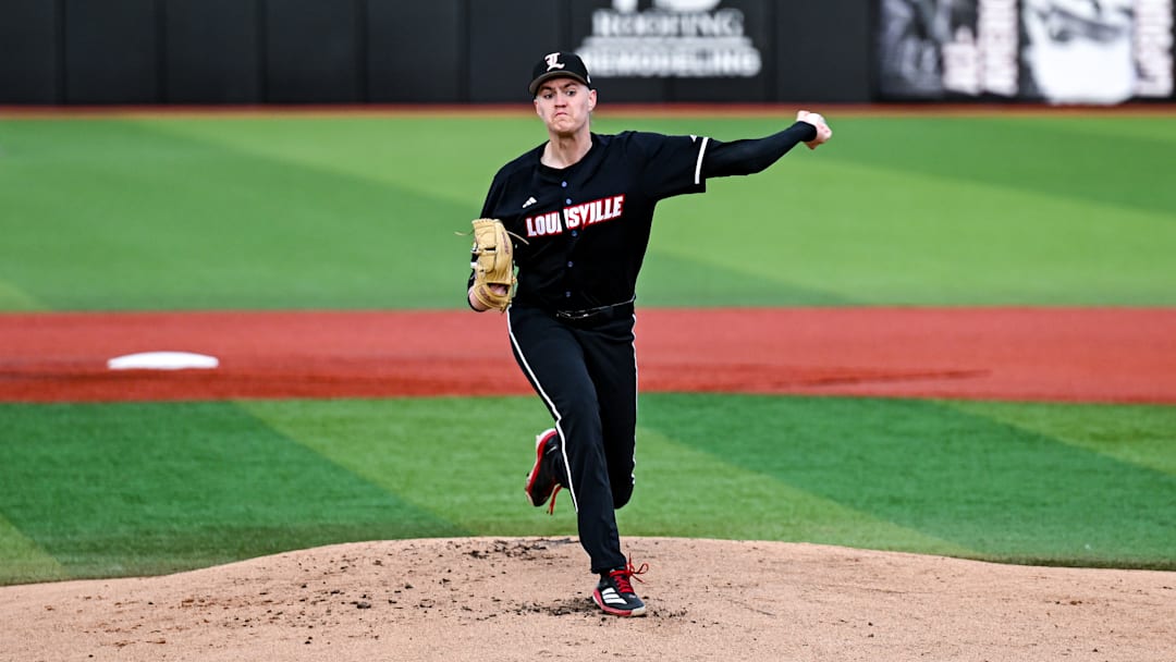 Louisville left-handed pitcher Ethan Eberle