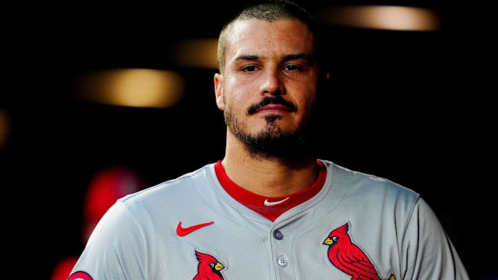 Sep 24, 2024; Denver, Colorado, USA; St. Louis Cardinals third baseman Nolan Arenado (28) during the first inning against the Colorado Rockies at Coors Field Sep 24, 2024; Denver, Colorado, USA; St. Louis Cardinals third baseman Nolan Arenado (28) during the first inning against the Colorado Rockies at Coors Field