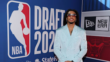 Jun 26, 2024; Brooklyn, NY, USA; Devin Carter arrives before the first round of the 2024 NBA Draft at Barclays Center. Mandatory Credit: Brad Penner-Imagn Images
