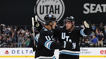 Chicago Blackhawks v Utah Hockey Club - Dylan Guenther Score 2 Goals 