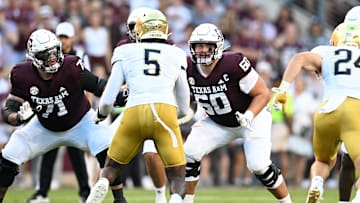 Texas A&M Aggies left tackle Trey Zuhn III (60)