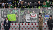 Fans at a Dallas Stars-Utah Hockey Club game on Apr 12, 2025.