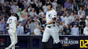 Giancarlo Stanton and the New York Yankees lost Game 1 of their wild-card series against the Boston Red Sox during the 2025 MLB draft. 