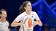 Jun 28, 2025; Arlington, Texas, USA; Washington Mystics guard Sonia Citron (22) in action during the game between the Dallas Wings and the Washington Mystics at College Park Center.