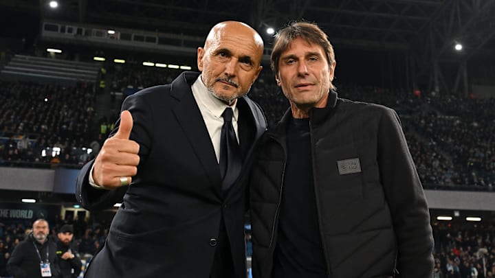 Juventus manager Luciano Spalletti, left, will tackle defending Serie A champions Napoli, coached by former Juve boss Antonio Conte this month