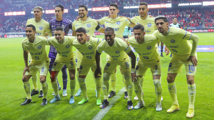 El once titular del América frente al Toluca. El once titular del América frente al Toluca.
