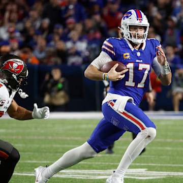 Josh Allen and the Bills are taking on the Buccaneers on Sunday.