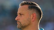 Jacksonville Jaguars defensive coordinator Anthony Campanile during an NFL scrimmage event at EverBank Stadium, Friday, Aug. 1, 2025, in Jacksonville, Fla. [Corey Perrine/Florida Times-Union]