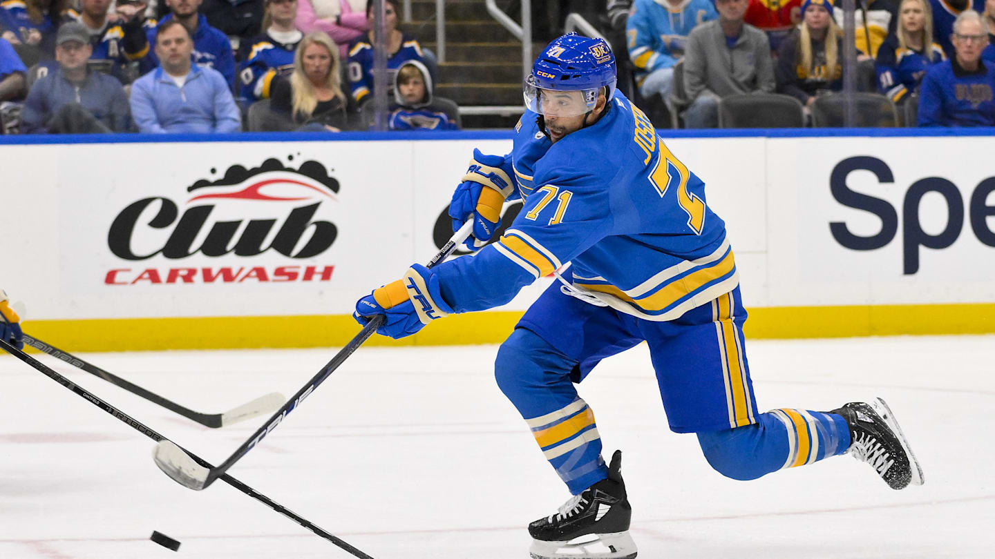 St . Louis Blues' Mathieu, P.O. Joseph Share Wholesome Moment in Win