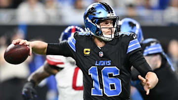 Detroit Lions quarterback Jared Goff (16) has a plus fantasy football matchup in Week 14 against the Dallas Cowboys, making him the better option over Joe Burrow.