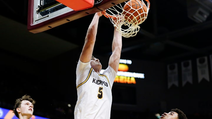 Kickapoo's Jackson Shorter dunks against Logan-Rogersville during the Blue and Gold Tournament in December.