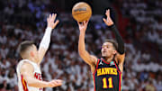 Trae Young anotó 24 puntos en el juego del viernes de la serie entre los Hawks y el Heat