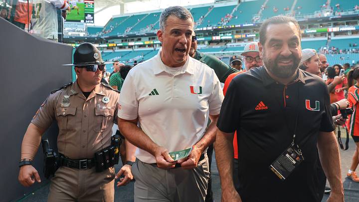 Oct 24, 2026; Miami Gardens, Florida, USA; Miami Hurricanes head coach Mario Cristobal exits the field after the game against the Pittsburgh Panthers at Hard Rock Stadium. Mandatory Credit: Sam Navarro-Imagn Images