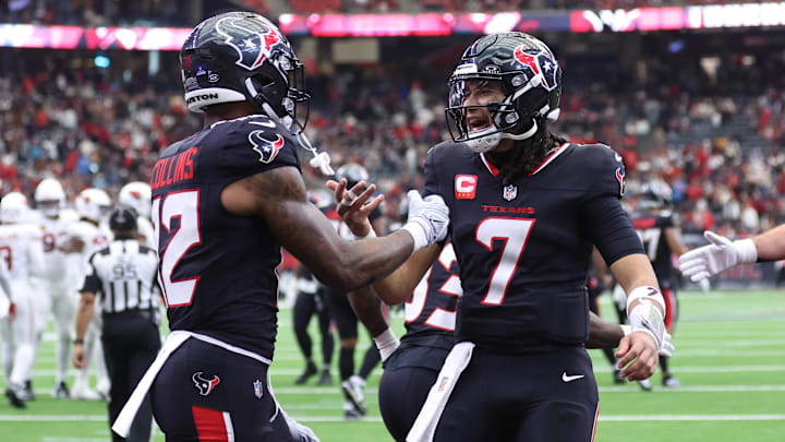 Nico Collins and C.J. Stroud have formed a connection in Houston. Nico Collins and C.J. Stroud have formed a connection in Houston.