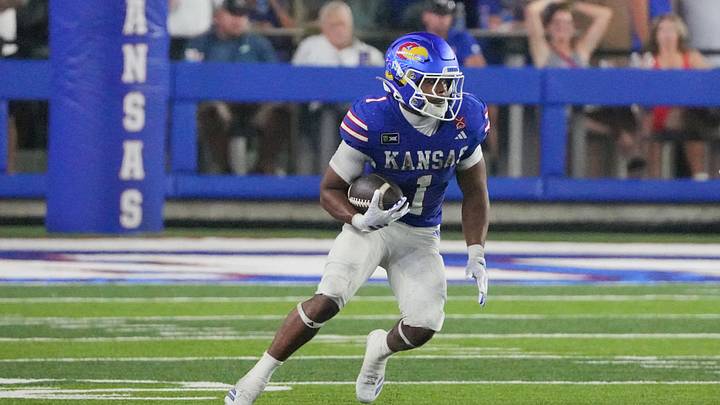 Kansas Jayhawks running back Dylan Edwards (1) 