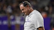 Oct 4, 2025; Fort Worth, Texas, USA; TCU Horned Frogs head coach Sonny Dykes on the sidelines during the second half of game against the Colorado Buffaloes at Amon G. Carter Stadium. Mandatory Credit: Raymond Carlin III-Imagn Images