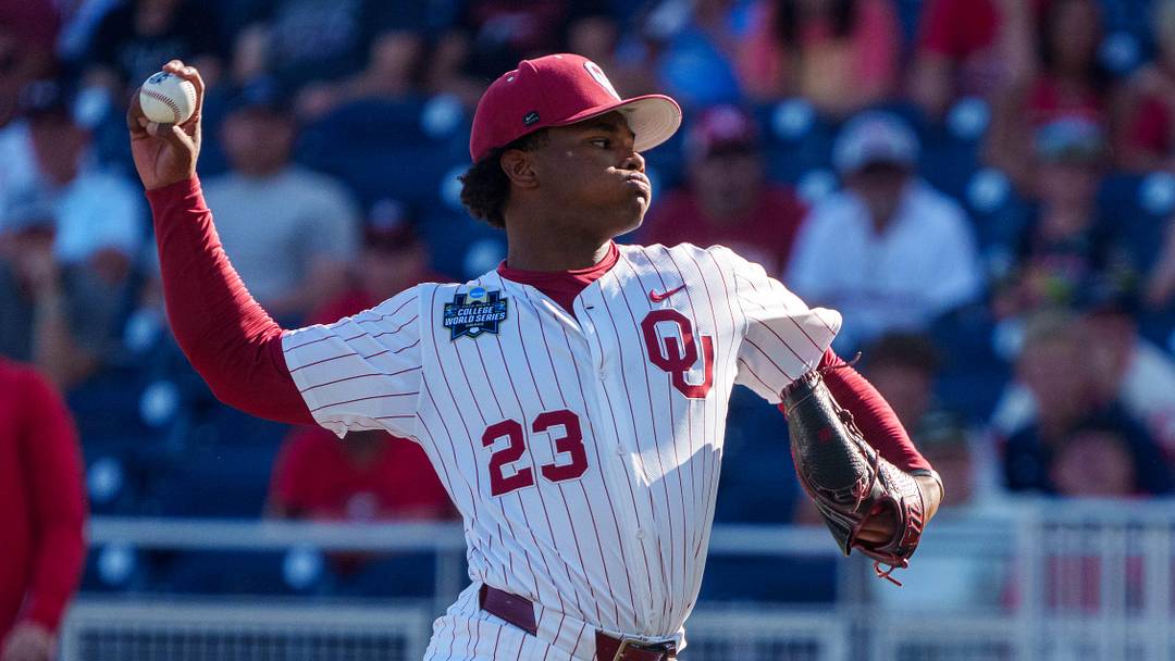 Oklahoma pitcher Xander Mercurius pitches against Georgia. Oklahoma pitcher Xander Mercurius pitches against Georgia.