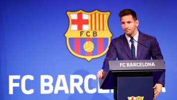 Lionel Messi of Barcelona Press Conference