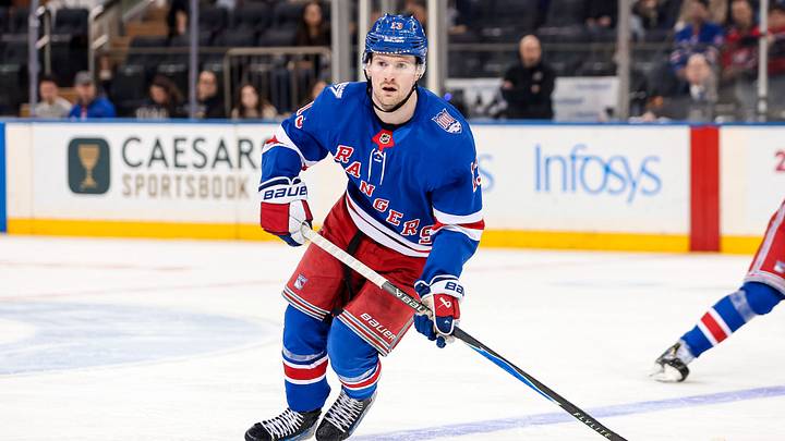 Apr 5, 2026; New York, New York, USA; New York Rangers left wing Alexis Lafreniere (13) skates against the Washington Capitals during the second period at Madison Square Garden. Mandatory Credit: Danny Wild-Imagn Images Apr 5, 2026; New York, New York, USA; New York Rangers left wing Alexis Lafreniere (13) skates against the Washington Capitals during the second period at Madison Square Garden. Mandatory Credit: Danny Wild-Imagn Images