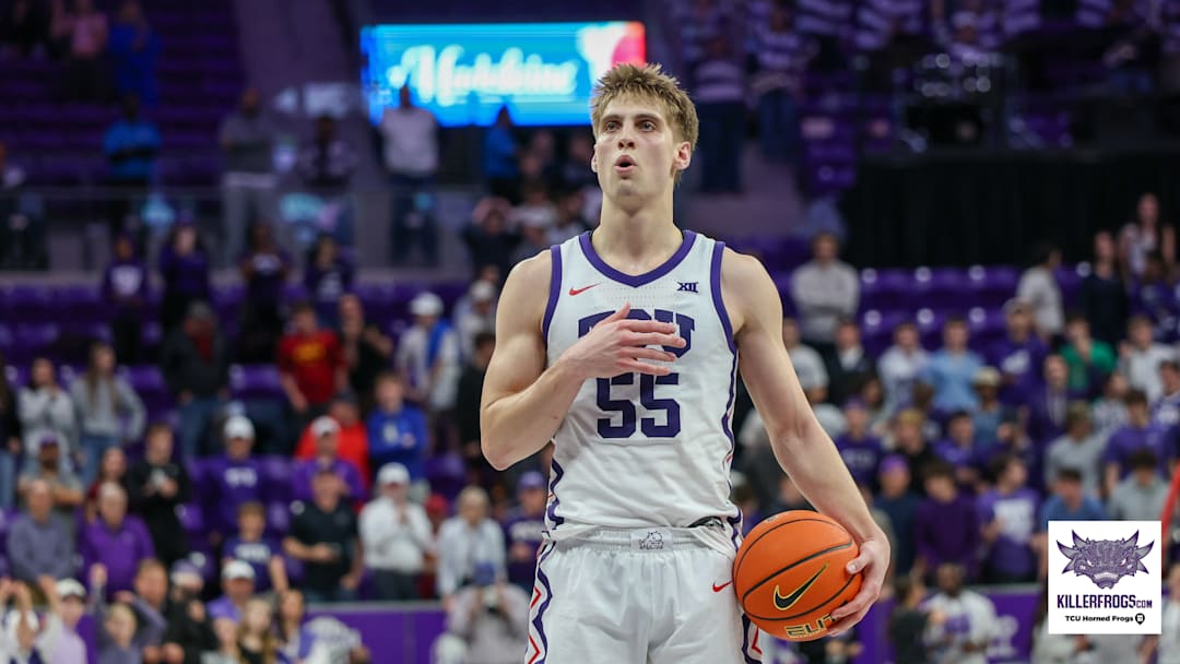 TCU guard, Tanner Toolson against Iowa State, Feb 2026