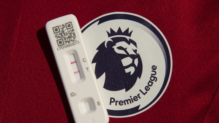 A Positive Covid-19 Test with the Premier League Logo A Positive Covid-19 Test with the Premier League Logo