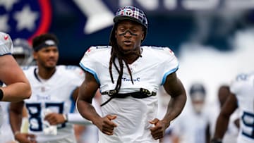 Tennessee Titans wide receiver DeAndre Hopkins heads to the field before a game against the New York Jets at Nissan Stadium in Nashville, Tenn., Sunday, Sept. 15, 2024.