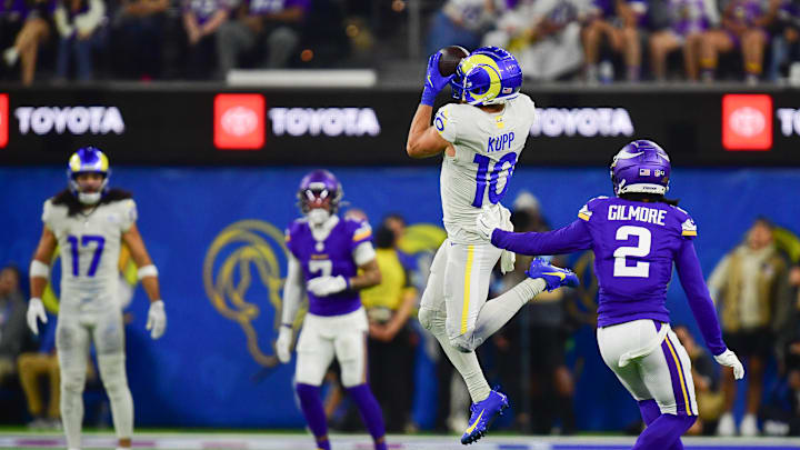 Oct 24, 2024; Inglewood, California, USA; Los Angeles Rams wide receiver Cooper Kupp (10) during the second half at SoFi Stadium. Mandatory Credit: Gary A. Vasquez-Imagn Images Oct 24, 2024; Inglewood, California, USA; Los Angeles Rams wide receiver Cooper Kupp (10) during the second half at SoFi Stadium. Mandatory Credit: Gary A. Vasquez-Imagn Images
