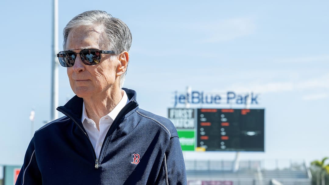 Feb 17, 2025; Lee County, FL, USA;  Boston Red Sox owner John W. Henry attends spring training at Jet Blue Park at Fenway South. Photo Credit: Chris Tilley-Imagn Images