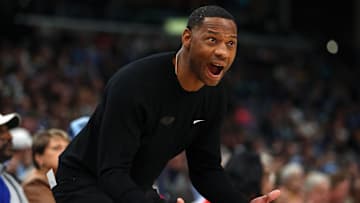 Oct 22, 2025; Memphis, Tennessee, USA; New Orleans Pelicans head coach Willie Green reacts during the second quarter against the Memphis Grizzlies at FedExForum. Mandatory Credit: Petre Thomas-Imagn Images