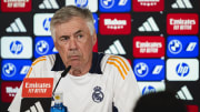 Carlo Ancelotti, head coach of Real Madrid speaks during the...