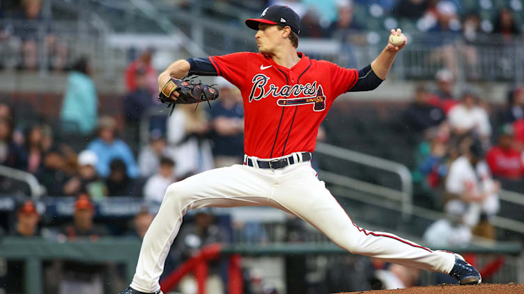 May 5, 2023; Atlanta, Georgia, USA; Atlanta Braves starting pitcher Max Fried (54) throws against