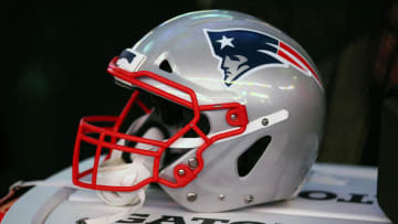 Feb 3, 2019; Atlanta, GA, USA; Detailed view of a New England Patriots helmet against the Los Angeles Rams in Super Bowl LIII at Mercedes-Benz Stadium. Mandatory Credit: Mark J. Rebilas-USA TODAY Sports