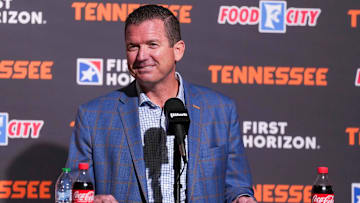 University of Tennessee's Athletic Director Danny White holds a press conference after baseball coach Tony Vitello is hired by the San Francisco Giants on Oct. 22, 2025.